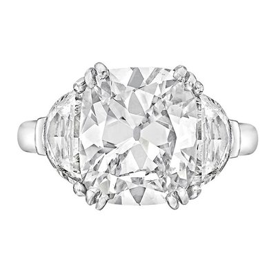 2.00 CT Cushion & Half Moon Cut Diamond Engagement Ring Platinum GIA Certified