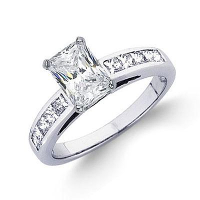 GIA Certified Diamond Engagement Ring 3.00 Carat Radiant & Princess Cut Platinum