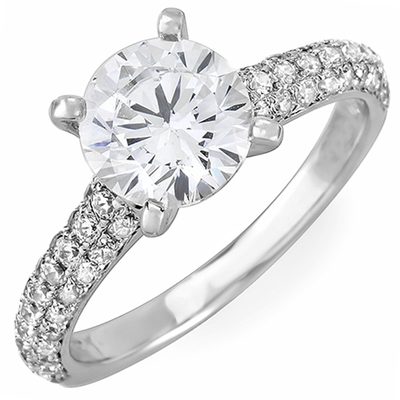 Diamond Round Shape Engagement Ring 2.45 CT GIA Certified 18k Gold