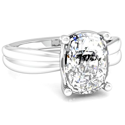 GIA Certified 2.00 CT Elongated Cushion Cut Diamond  - 14K White Gold Solitaire