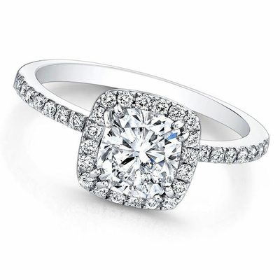 GIA Certified Diamond Engagement Ring 2.67 carat Cushion Cut 18k White Gold