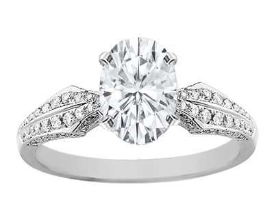 GIA Certified Oval Diamond Engagement Ring 2.50 Carat 14k White Gold