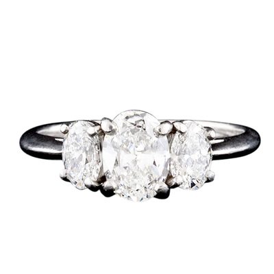 2.50 Carat Oval Cut Platinum Diamond Engagement Ring GIA Certified