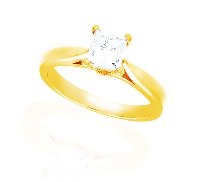 GIA Certified Natural 2.50 carat Princess cut Diamond Solitaire Engagement Ri...