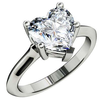 GIA Certified 1.50 Carat Heart Shape Diamond Solitaire 18k Engagement Ring