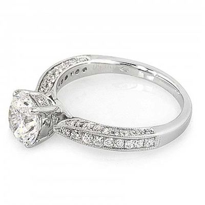 GIA Certified Diamond Round Shape 2.60 CT 18k Gold Engagement Ring