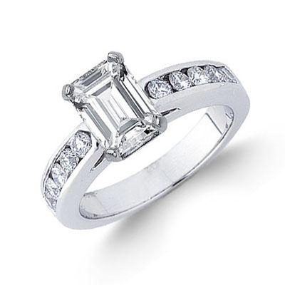 Diamond Emerald Cut Engagement Ring 3.00 Carat 18k Gold GIA Certified
