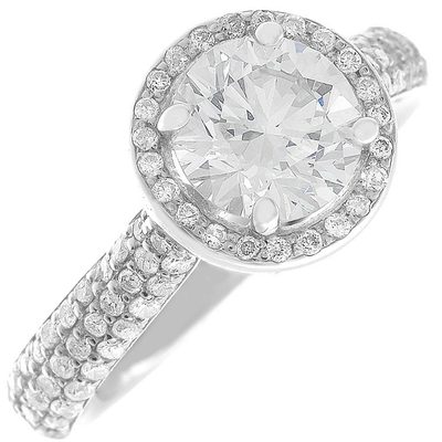 18k Gold Round Shape Diamond Engagement Ring 3.50 Carat GIA Certified