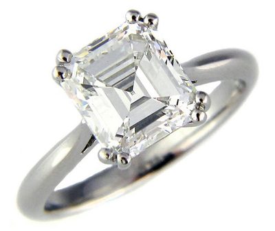 2.00 Carat Asscher Cut Platinum GIA Certified Diamond Engagement Ring