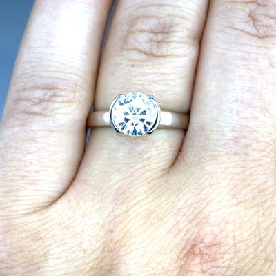 2.00 CT Round Cut Solitaire Diamond Engagement Ring GIA Certified Platinum