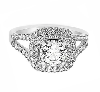 GIA Certified 2.75 Carat Round Cut Diamond 18k Engagement Split Shank Ring