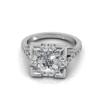 Cushion Cut Diamond 3.25 CT 18k Gold Engagement Ring GIA Certified