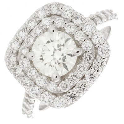 Diamond Engagement Ring 2.75 Carat Round Cut 18k White Gold GIA Certified