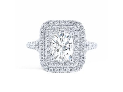 GIA Certified Diamond Engagement Ring 3.05 carat Cushion Shape 18K White Gold