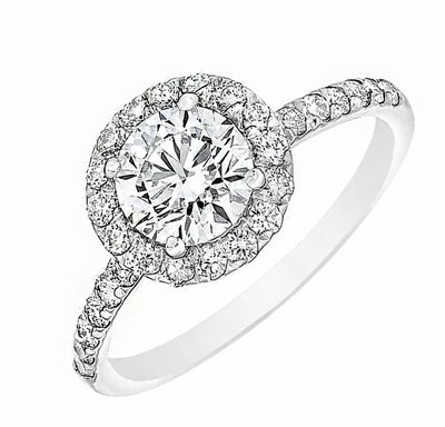 GIA Certified 2.70 Ct. Round brilliant Shape Halo Design Diamond Engagement R...