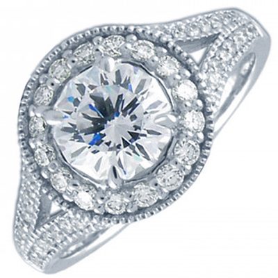 3.25 Carat Round Cut Diamond Engagement Ring GIA Certified 18k Gold