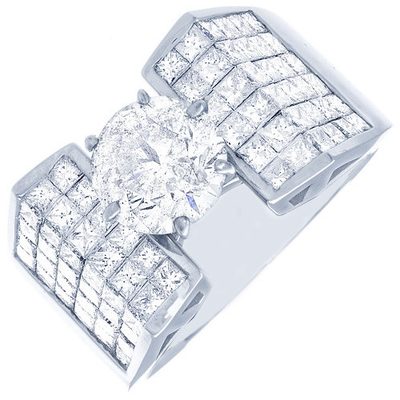 GIA Certified Round Cut 5.00 CT Diamond Engagement Ring 18k Gold