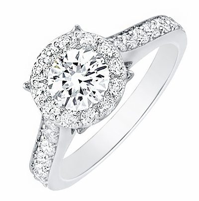 Art Deco style GIA Certified Diamond Engagement Ring 3.10 ctw. Round shape18k...
