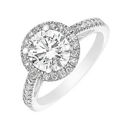 GIA Certified 3.25 CT. Round Brilliant Cut Diamond Art Deco Design Engagement...