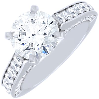 Diamond Engagement Ring 4.00 CT GIA Certified Round Brilliant Cut 18k White Gold