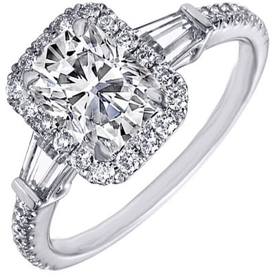 Cushion Cut Platinum Diamond Engagement Ring 3.25 CT GIA Certified