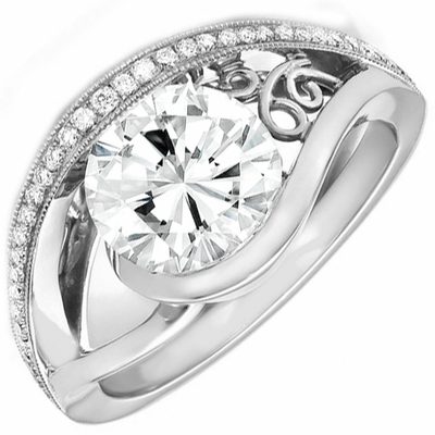 Natural GIA Certified Round Cut Diamond Engagement Ring 3.46 Carat 18K Gold