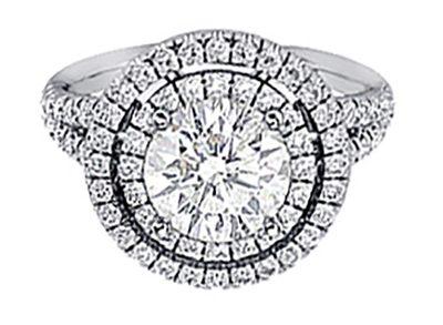GIA Certified Diamond Engagement Platinum Double Halo Ring 3.75 carat Natural...
