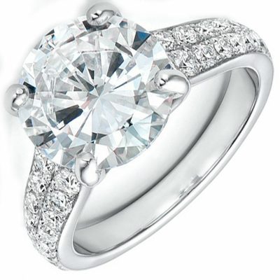 GIA Certified 4.50 Carat Round Brilliant Shape Diamond Engagement Ring
