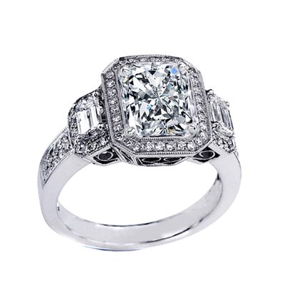 Diamond Engagement Ring 4.50 Carat Platinum GIA Certified Radiant Cut Diamond