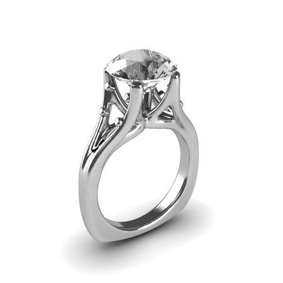 3.00 CT Solitaire Diamond Engagement Ring 18k White Gold Round Cut GIA Certified