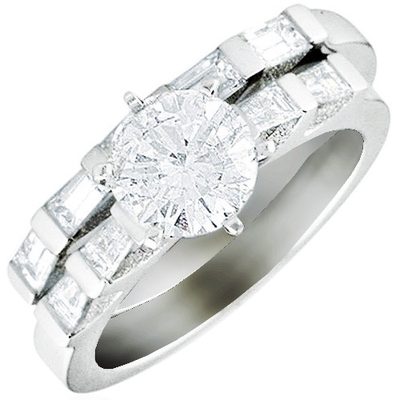 Vintage Look 2.40 CTW Round Shape Diamond GIA certified Bridal Ring Sets 18K WG