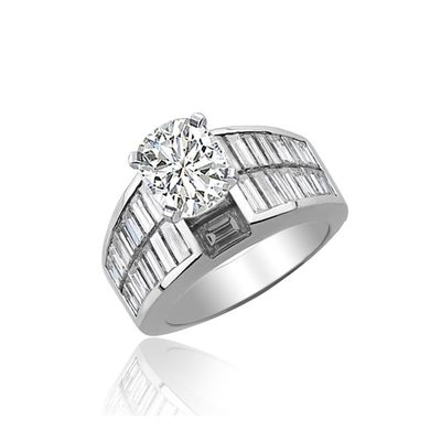 4 Carat Cushion Cut Platinum Diamond Bridal Set Ring GIA Certified