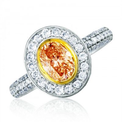 Amazing Round Halo 2.82 CTW Oval cut Diamond Fancy Yellow GIA certified 18K WG