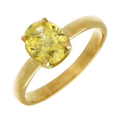 Authentic Design 2.50 Carat Oval cut Design Fancy Yellow GIA certified 18K WG