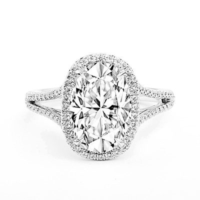 4 CT GIA Certified Flawless Oval Cut Diamond / Platinum Split Shank - Round Cut