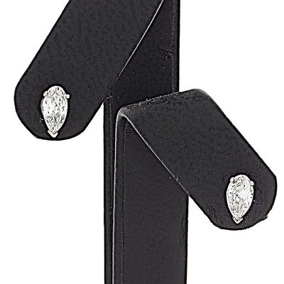 GIA Certified 2.00 CT D-SI1 Natural Pear Shape Diamond Studs - 14K White Gold